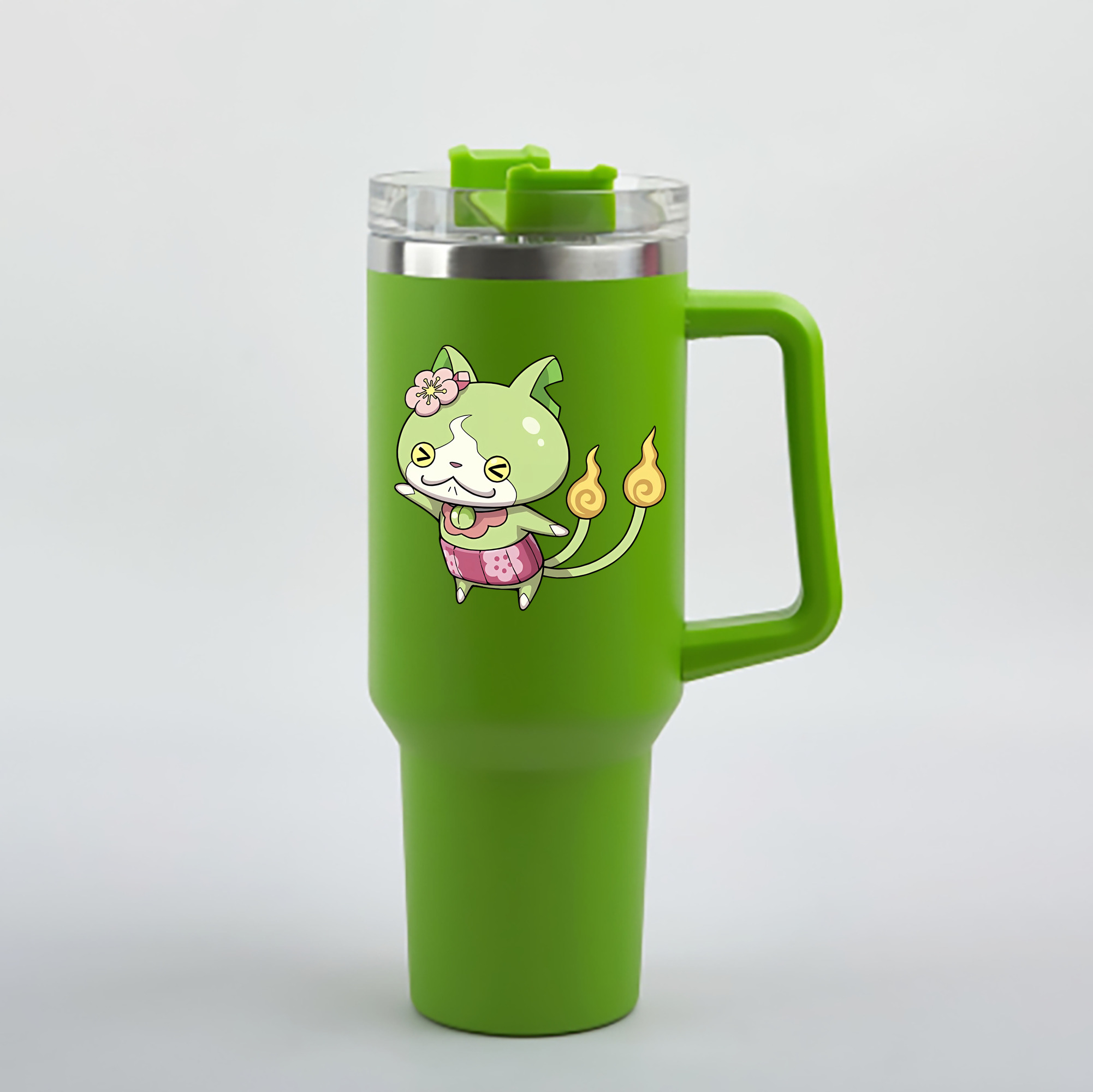 （画像用） 妖怪ウォッチ Yo-kai Watch 1200mL車用タンブラー - クリスタルステッカー（プラスチックストロー付き）